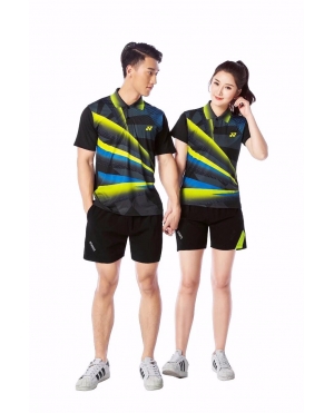 ÁO CẦU LÔNG YONEX 1809 ĐEN PHA VÀNG 