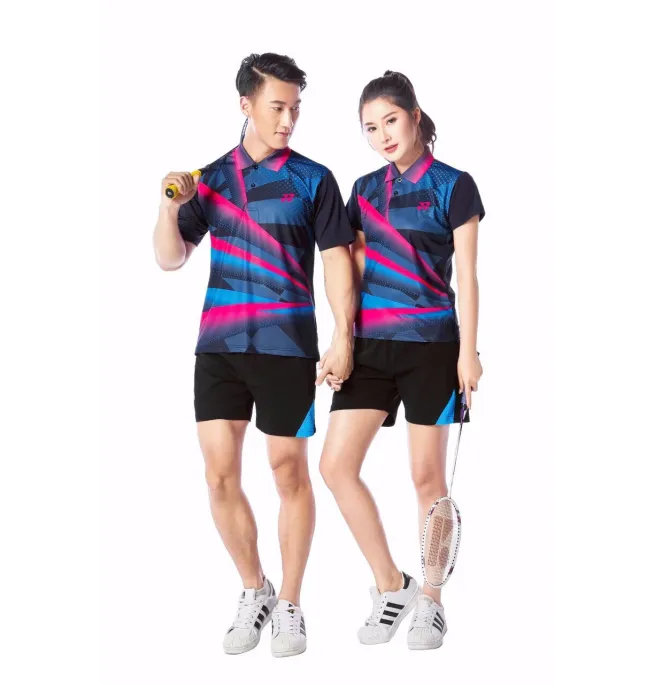 ÁO CẦU LÔNG YONEX 1809 ĐEN XANH TÍM 
