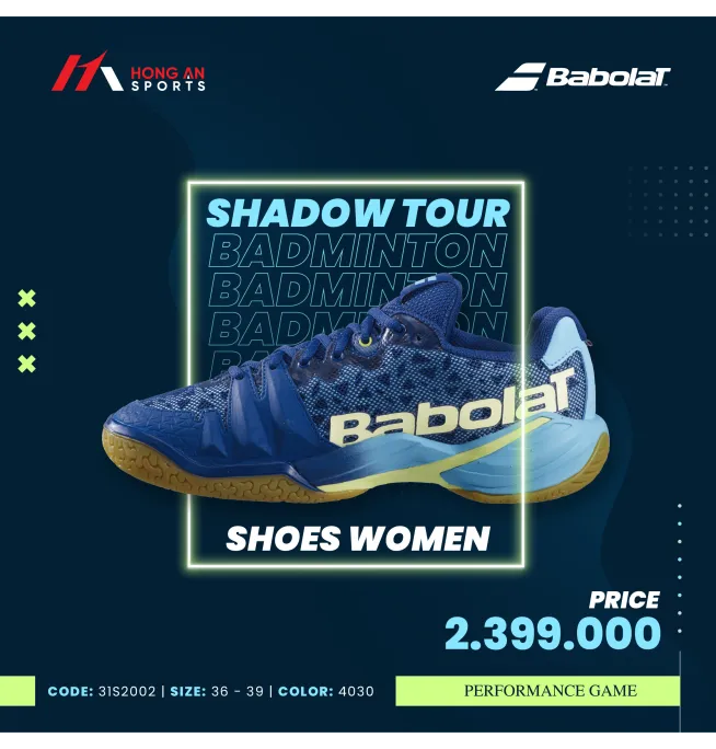 GIÀY BABOLAT SHADOW TOUR 2021 - DEEP BLUE + HỒNG NEON 2021